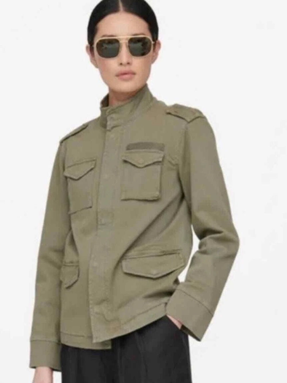Anine Bing Olive Green Military Field Jacket